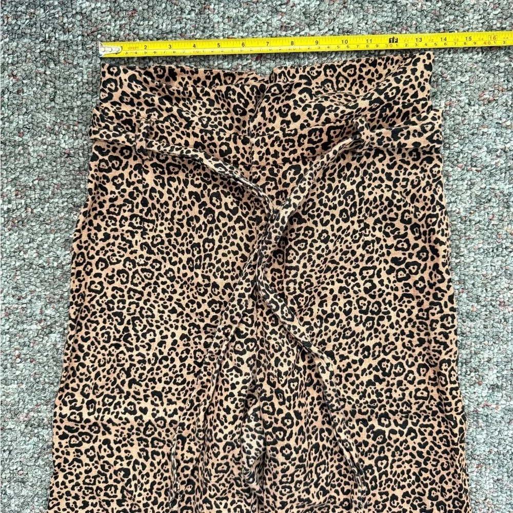Reformation Jackie 100% Linen Leopard Print Wide-Leg Pants high waist wide leg 2